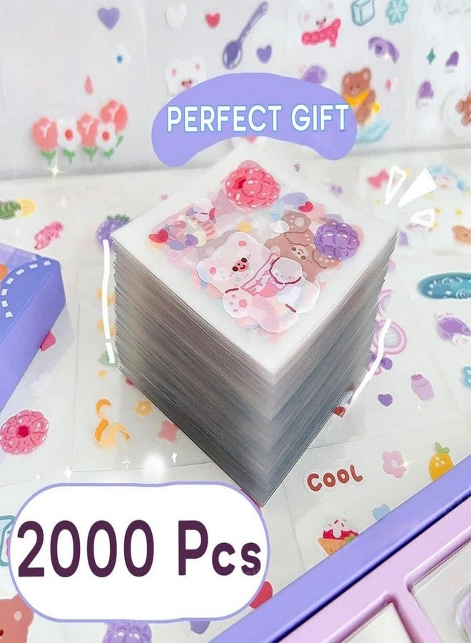 LANLOY 2000PCS/200 Sheets, Self Adhesive Vintage Nature Stickers, Retro Decorative Stickers for Scrapbook, Stickers for projects and Water Bottle, Waterproof Vinyl Stickers Gifts For Kids (Purple) - Image 2